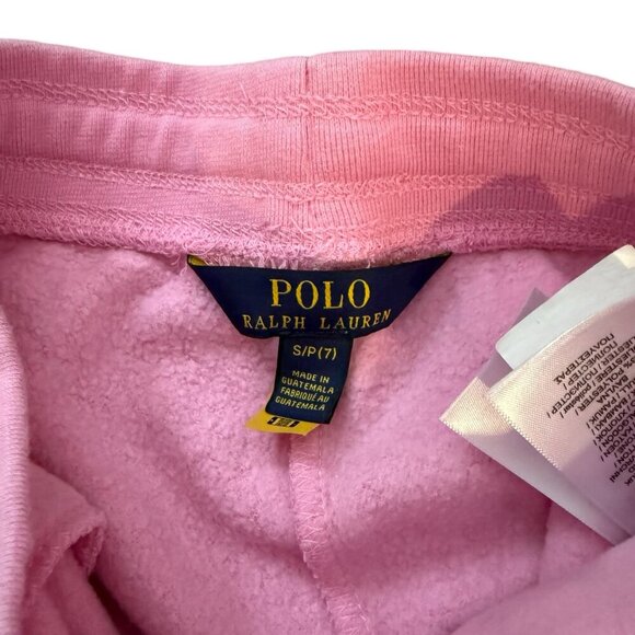 Polo Ralph Lauren Pink Fleece Jogger Pants - Size 7 NWT - Picture 2 of 6